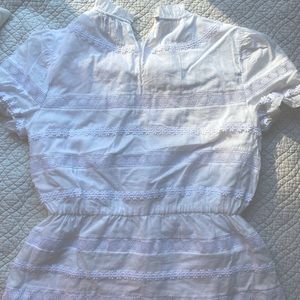 JCrew white lace collar shirt peplum